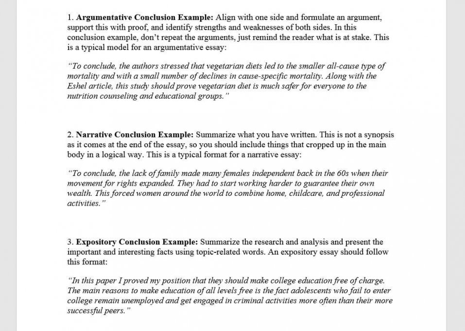 conclusion examples for argumentative essay